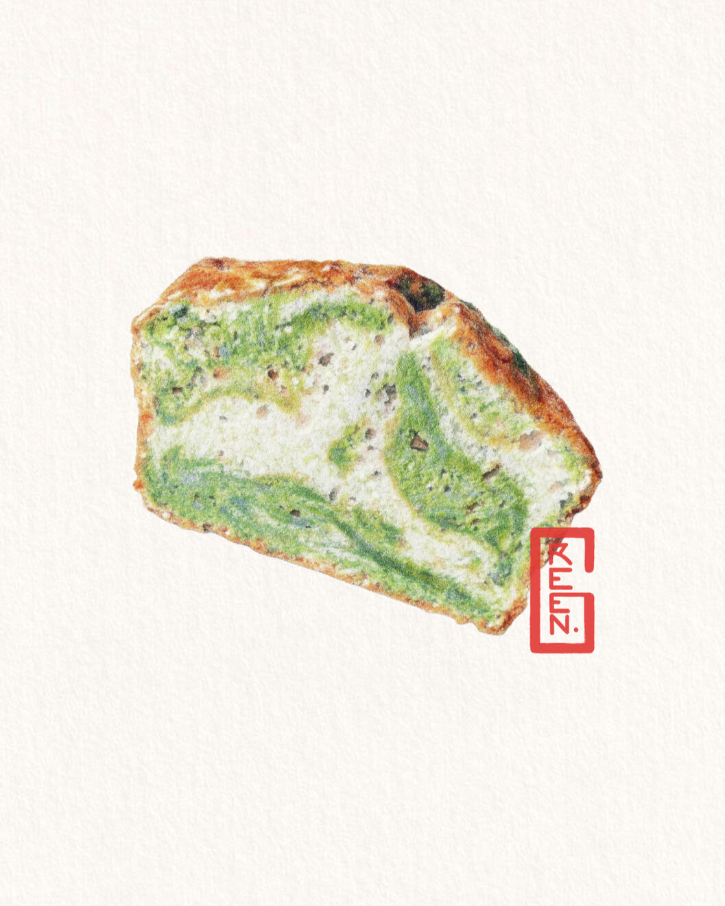 Matcha marble pound cake