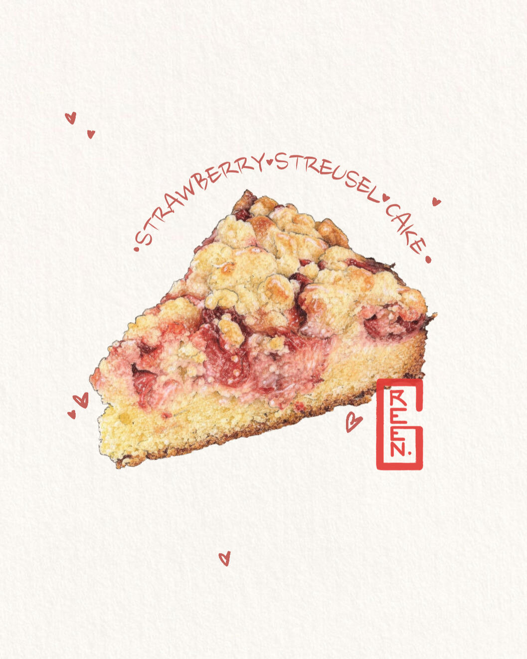Strawberry streusel cake