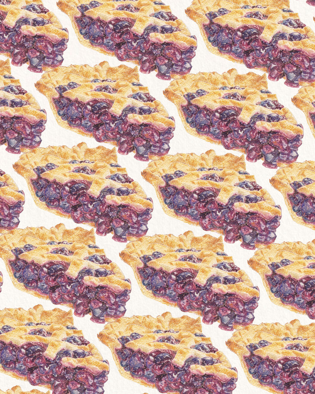 Lot of blueberry pie